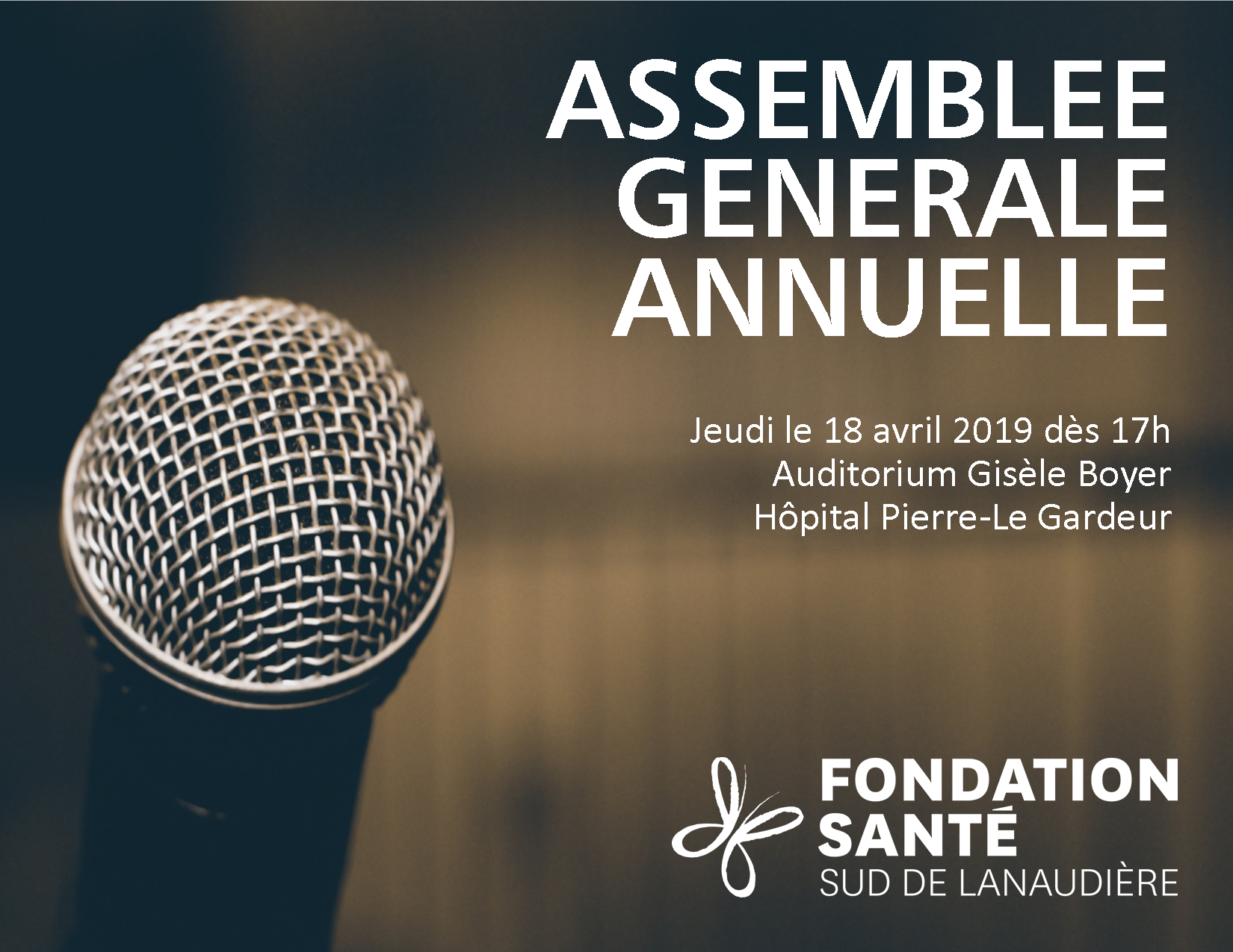 La Fondation vous invite à sa 29e Assemblée générale annuelle